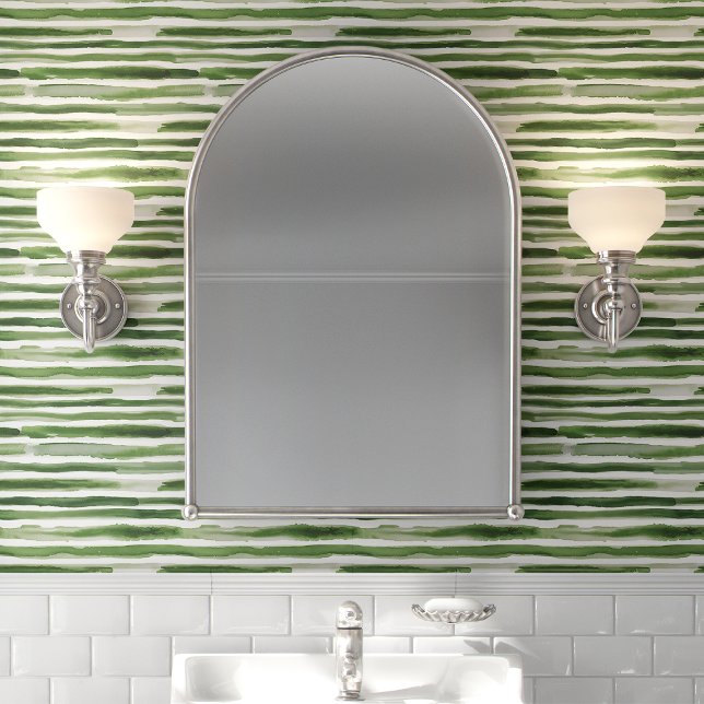 Papel Pintado Franja moderna de acuarela verde (Subido por el creador)