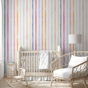 Papel Pintado franjas coloreadas de acuarela