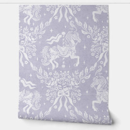 Papel Pintado French Lilac Rococo Carousel Horses & Florals 