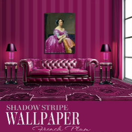 Papel Pintado French Plum Six Inch Shadow Stripe