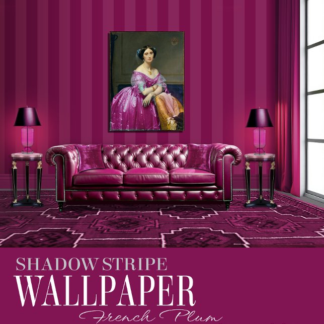 Papel Pintado French Plum Six Inch Shadow Stripe (Subido por el creador)