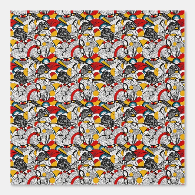 Papel Pintado Frenzy Psicodélico Floral: un patrón vibrante (Anverso)