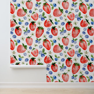 Papel Pintado Fresa y arándano