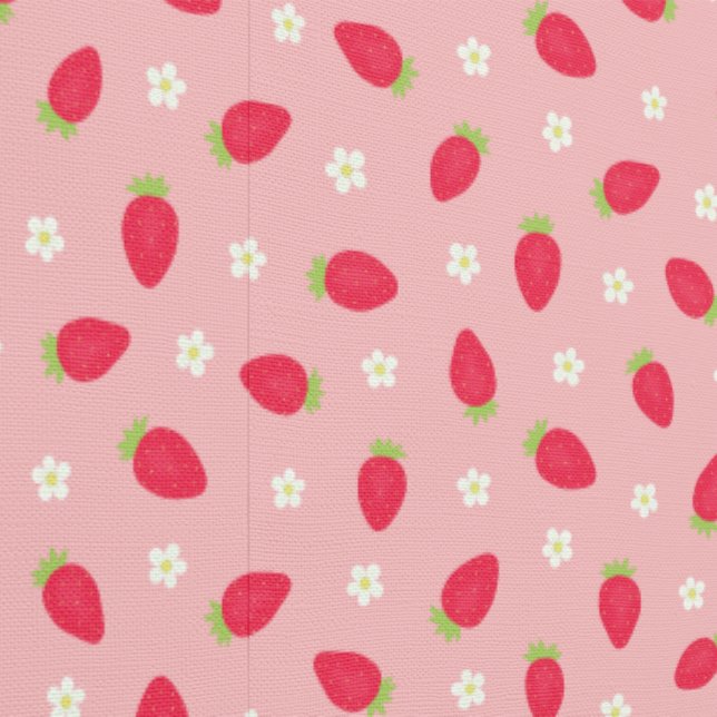 Papel Pintado Fresas de Verano sobre Rosa (escala pequeña) (Costura)
