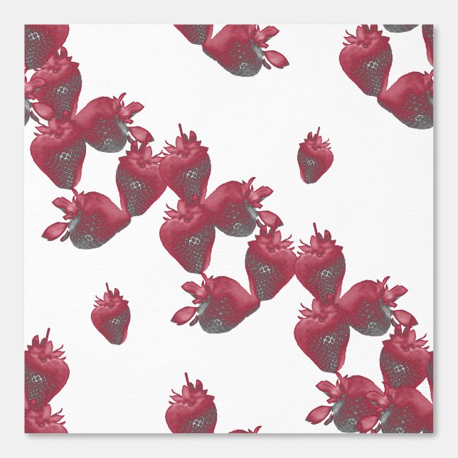 Papel Pintado Fresas en blanco (Anverso)