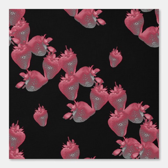 Papel Pintado Fresas en negro (Anverso)