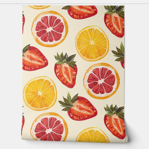 Papel Pintado Fresas, Naranjas y lemas