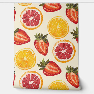 Papel Pintado Fresas, Naranjas y lemas