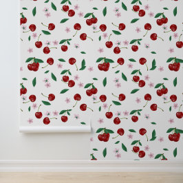 Papel Pintado Fresas rojas botánicas, vegetación y flores de cer