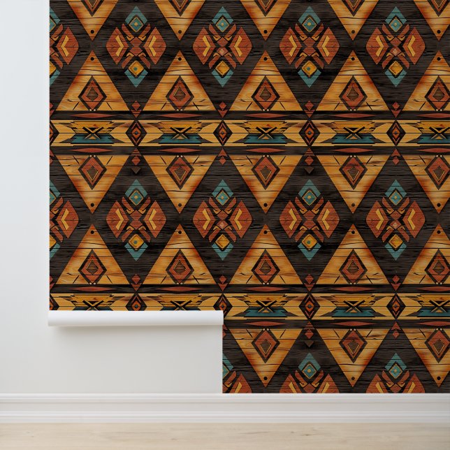 Papel Pintado fresco Aztec occidental de imitación de madera de  (Solicitud)