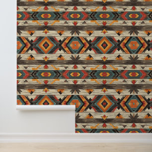 Papel Pintado fresco Aztec occidental de imitación de madera de 