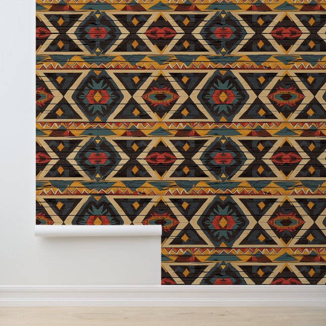 Papel Pintado fresco Aztec occidental de imitación de madera de  (Solicitud)