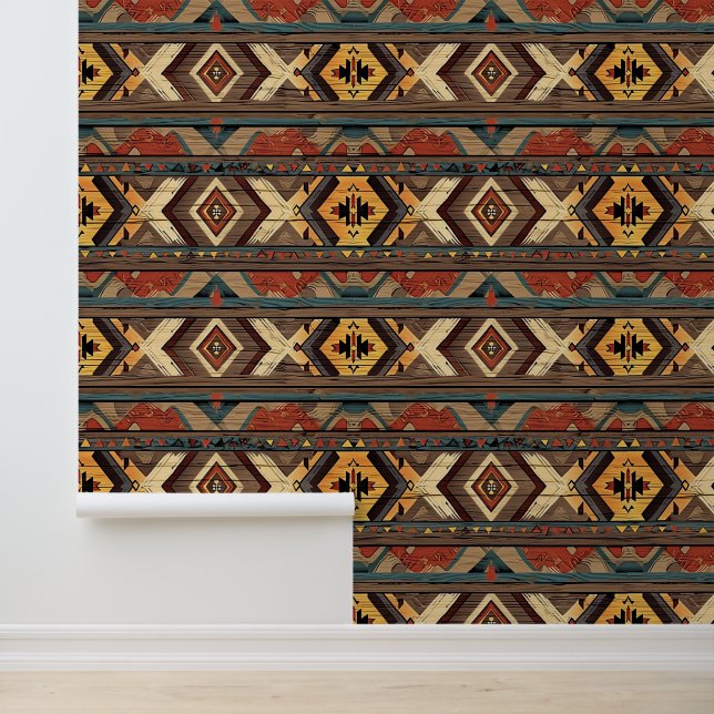 Papel Pintado fresco Aztec occidental de imitación de madera de  (Solicitud)