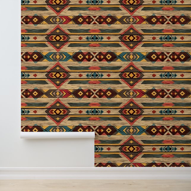 Papel Pintado fresco Aztec occidental de imitación de madera de  (Solicitud)