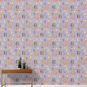 Papel Pintado FRIENDS™   Patrón de icono púrpura