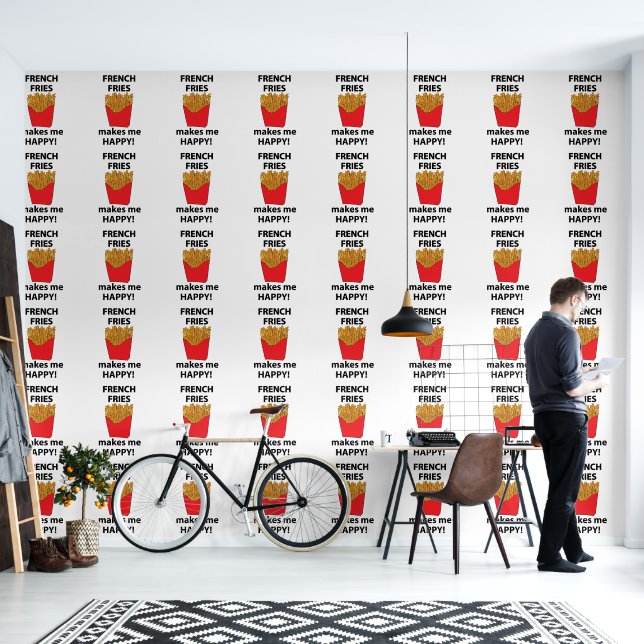 Papel Pintado Fries francesas me hacen feliz a mí (Sala de estar)