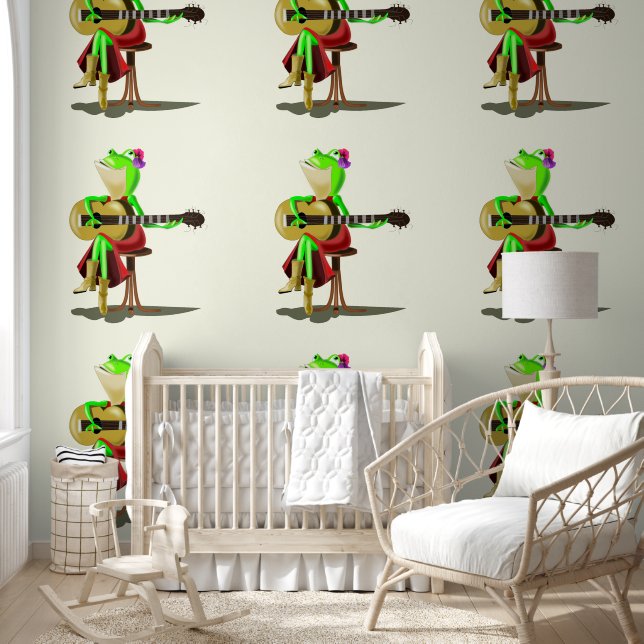Papel Pintado Frog Guitar Player Funny (Niños)