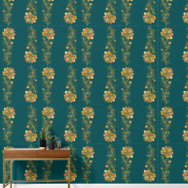Papel Pintado Fronteras de zarcillos de poder floral retro 1