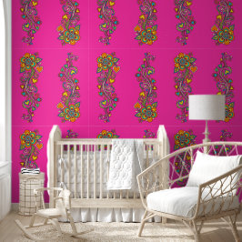 Papel Pintado Fronteras de zarcillos de poder floral retro 18