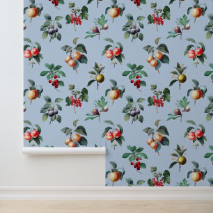 Papel Pintado Fruta vinícola dulce y colorida sobre el azul