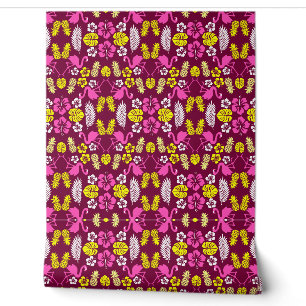 Papel Pintado Frutas tropicales florales estampadas