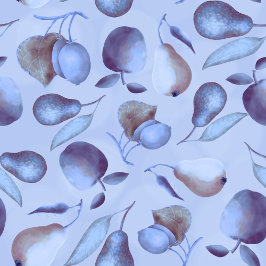 Papel Pintado Frutos azules en fondo azul