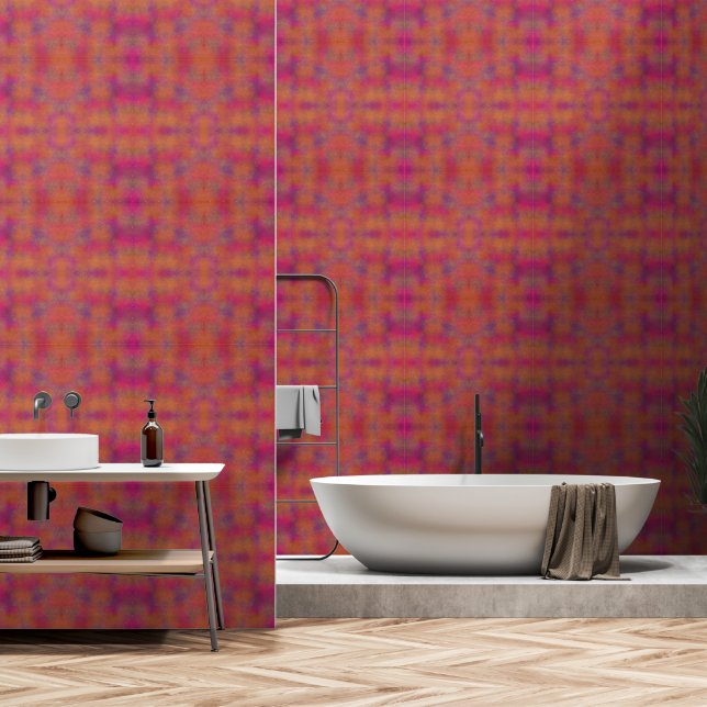 Papel Pintado Fucsia y polvo de oro naranja (Baño)