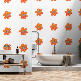 Papel Pintado Fun Artsy Naranja Floral