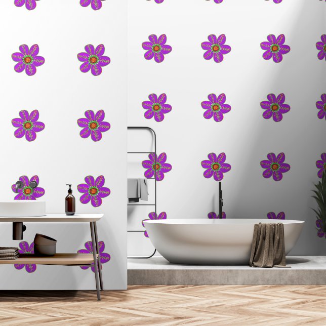 Papel Pintado Fun Artsy Purple Floral (Baño)