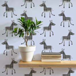 Papel Pintado Fun Donkey Gray Blue Pattern
