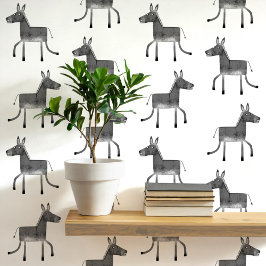 Papel Pintado Fun Donkey Gray White Pattern