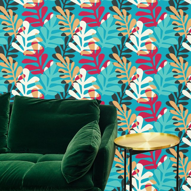 Papel Pintado Fun Foliage Resumen Patrón colorido (Fun Foliage Abstract Colorful Pattern Wallpaper from Ricaso. 
Bold designer & easy to use and remove)