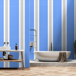 Papel Pintado Fun moderno brillante azul claro gris franjas blan