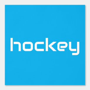 Papel Pintado Fun Refinado White Sleek HOCKEY Textos Azure Blue