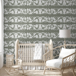 Papel Pintado Fun Sage Green Creepe Face Minimalista