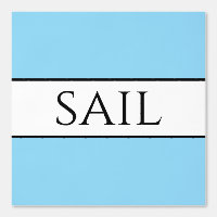 Fun SAIL Refinado Luz Azul Rayas Blancas Blancas