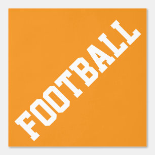 Papel Pintado Fun Slant White FOOTBALL Textos sobre Naranja bril