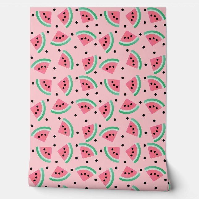 Papel Pintado Fun Watermelon Slice Pattern Summer Vibes (Desenrollar)