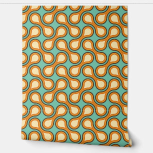 Papel Pintado Funky Naranja de Barbell Círculo Gráfico Metaball 