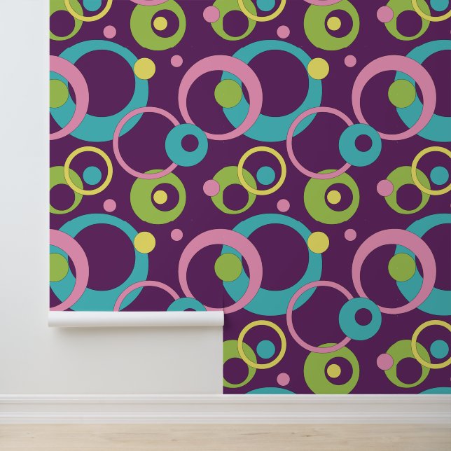Papel Pintado Funky Purple Circles (Solicitud)