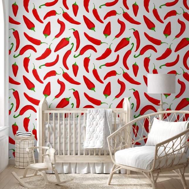 Papel Pintado Funky Red Chili Peppers Red White (Niños)