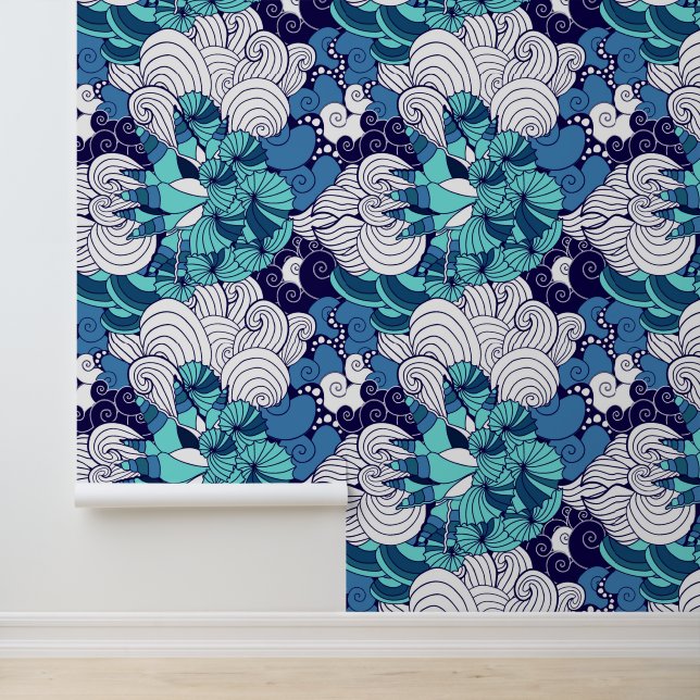 Papel Pintado Funky Seashell Pattern (Solicitud)