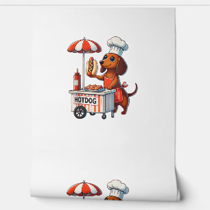 Papel Pintado Funny Perro Dachshund Perro Weenie Sausage Hotdog 