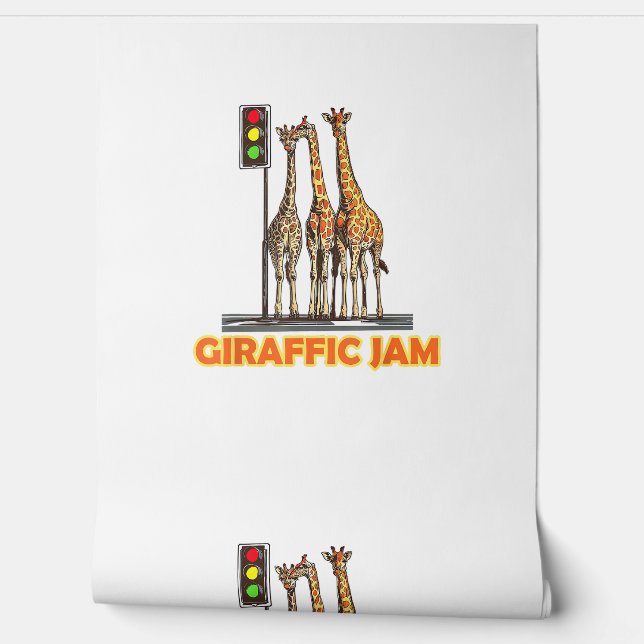 Papel Pintado Funny Pun Giraffe Jam (Desenrollar)