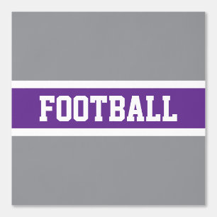 Papel Pintado FÚTBOL Audaz Bandas Blancas Púrpura Sobre Gris Mod