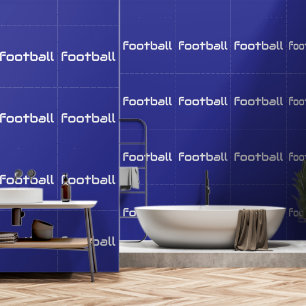 Papel Pintado Fútbol elegante blanco moderno sobre fondo azul pr