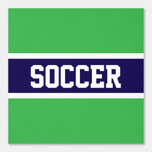Papel Pintado FÚTBOL Fun Bright Naval Verde Blue White Stripes