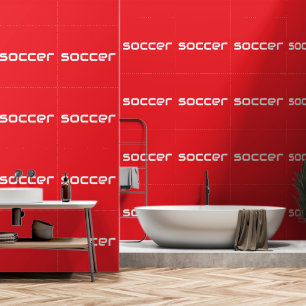 Papel Pintado FÚTBOL Moderno Texto Elegante Blanco Sobre Rojo Br