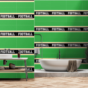 Papel Pintado FÚTBOL Naranja Blanco Negro Verde Rayas de Carrera