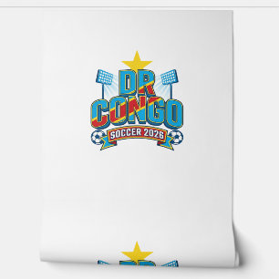 Papel Pintado Fútbol RD Congo 2026 Fútbol Negrita Tipografía Paí